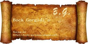Bock Gorgiás névjegykártya